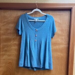 Dressbarn Blue Button-Down Sweater Top